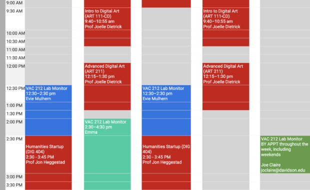 vac 212 spring schedule